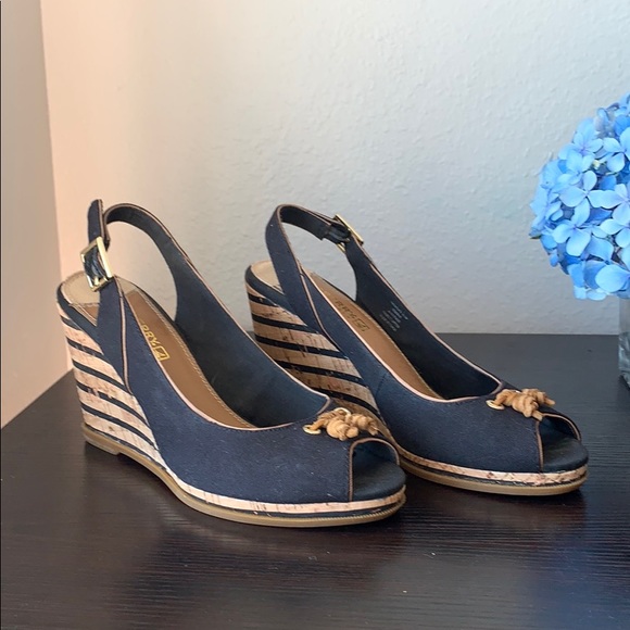Sperry Shoes - Black Sperry Espadrilles Peeptoe Wedge Sandals 9.5